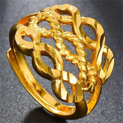 Vintage Punk Rock Women Mens' Ring Opensize Luxury Gold Color Resizeable Women Rings Jewely Never Fade Dropshipping