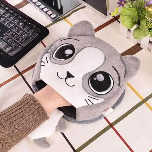 Winter USB Heated Mouse Pad Hand Warm Warmer Minions Plush Cover Mousepad Heat Source Mat for Officer Home