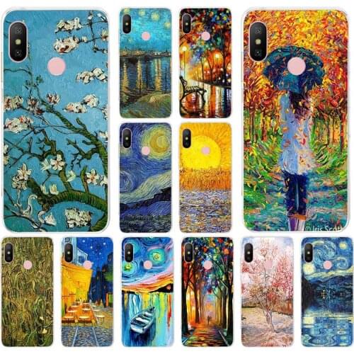 020FG Vincent Van Gogh Starry Sky Oil PaintingSoft Silicone Tpu Cover phone Case for xiaomi redmi 7 7a note 4A 4X 6 Pro 6A 7
