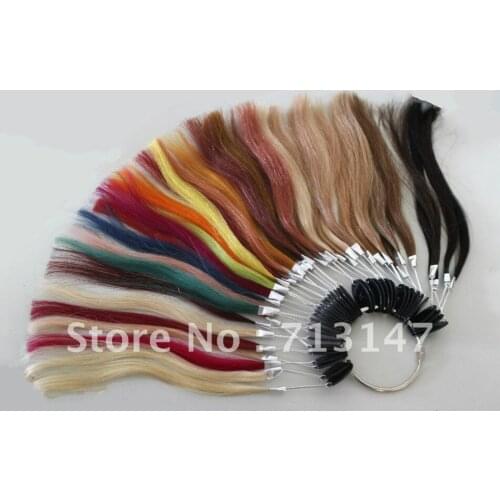 1 Piece Free Shipping 43 Colors 100% Remy Human Hair Color Chart Can be Customized Hair Extension Tools Accessories Color Rings
