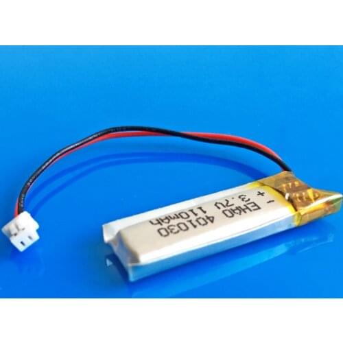 3.7V 110mAh 401030 JST 1.25mm lithium li-polymer ion rechargeable battery for MP3 MP4 GPS bluetooth headset video pen camera