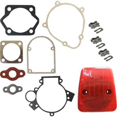 3x Chain Master Link&Red Carburetor Air Filter&Gasket Kit Fit 49cc Motorized Bike
