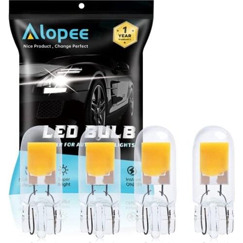 4-Pack T10 COB Light Source Warm White LED Bulbs Replacement for 194 W5W 168 501 Halogen Bulb Car Interior License Plate Lamp
