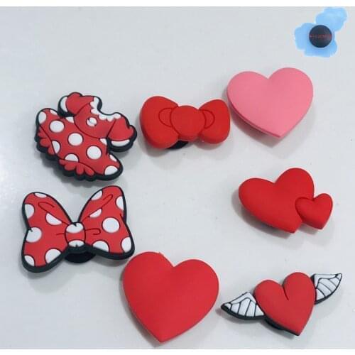50pcs Wholesale Dress Rosette Bowknot PVC Shoes Accessories Garden Shoe Decorations Fit DIY Wristband Croc Jibz Charm
