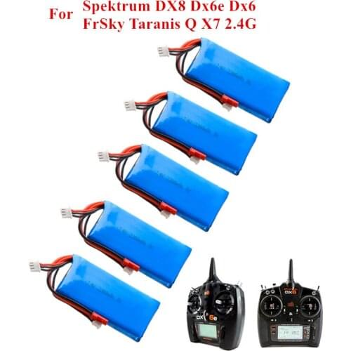 7.4V 2200mAh Lipo Battery for FrSky Taranis Q X7 Dx6e Dx6 Transmitter Spektrum DX8 Rc Spare Part 2S Rechargeable Battery Pack