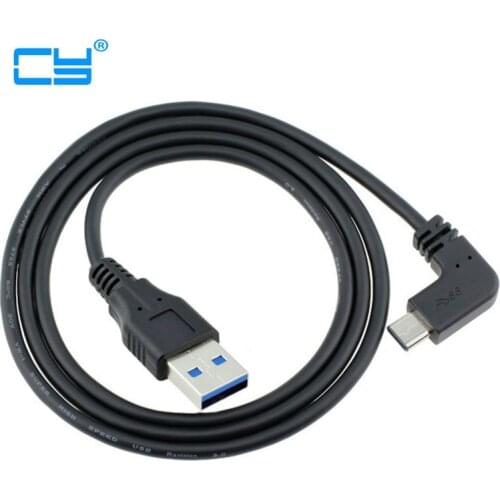90 Degree Right Angled USB 3.1 Type C Male USB-C to Type A Male Data Cable 1M 3FT for Nokia N1 Tablet & Mobile Phone