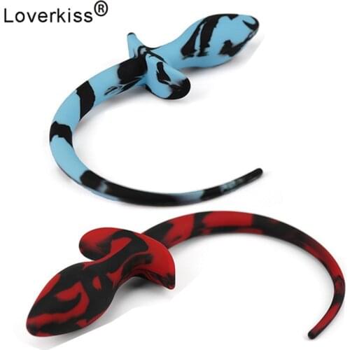 Anal Plug Tail Butt Plug Silicone Dog Tail Sex Toys for Women Men Vibrator Slave Games SM Erotic Toy G-spot Massage Sex Products