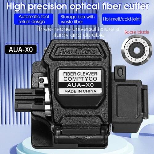 2021 New AUA-X0 High-Precision Fiber Cleaver with Waste Fiber Box, Fiber Optic Cable Cutter, Fiber Fusion Splicer Cutter