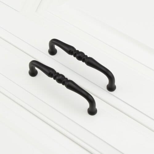 Free shipping Retro cabinet handles Classical wardrobe handles Do the old black drawer cabinet pull knobs Solid hardware handles