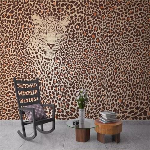 Seamless wallpaper Custom 3d wallpaper leopard vintage pattern animal abstract background wall high-grade waterproof material