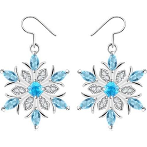 FDLK 2021 New Elegant Rhinestone Snowflake Drop Earrings Womens Christmas Jewelry Gifts Statement Earrings