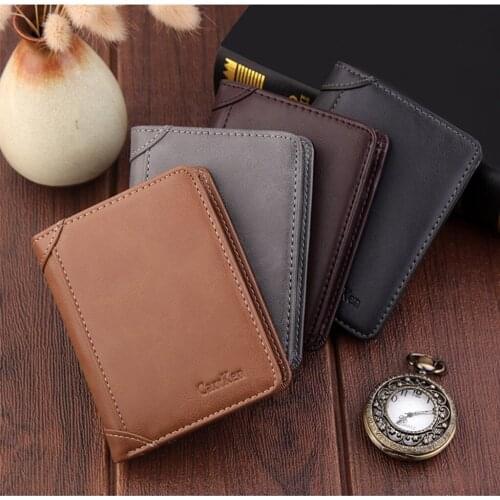 Hot Selling New Wallet Leisure Mens Slim Leather Mini Wallet Credit Card Trifold Purse Coin Luxury Wallets Designer Purse
