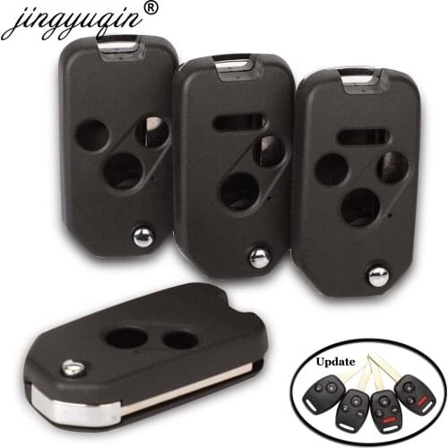Jingyuqin New Remote 2 Button Folding Flip Remote Key Shell Cover For Honda Odyssey Rigeline Accord CRV Civic Uncut