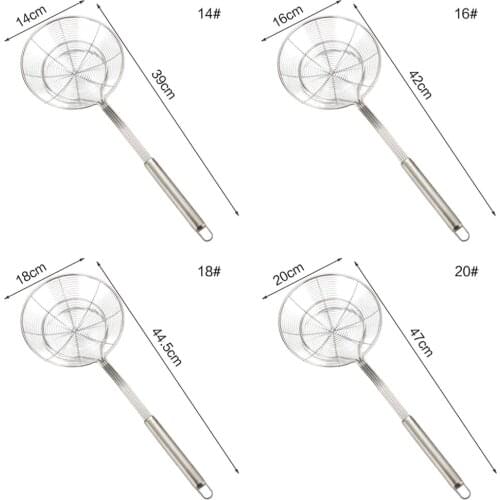 Spider Strainer Stainless Steel Skimmer Ladle Food Frying Spoon With Long Handle For Home Kitchen Fried Kitchen Restaurant