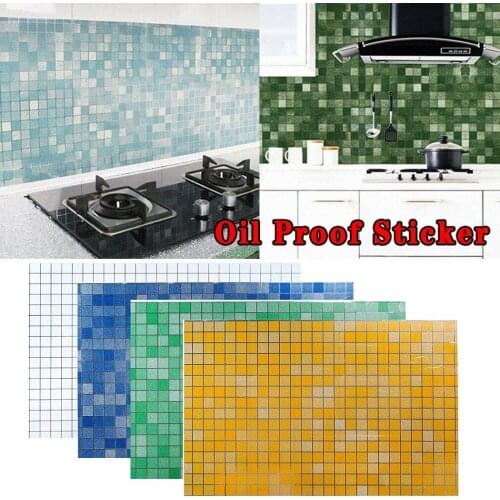 Kitchen Waterproof Oil Proof Sticker Aluminum Foil Oil Heat Anti Adhesive Wallpaper Vinyl Film Wall Stickers Kitchen Wall Decor