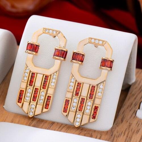 Missvikki Trendy Gorgeous Punk Hip hop Drop Earrings for Women Girl Party Show Jewelry Luxury Noble eye-catching High Quality