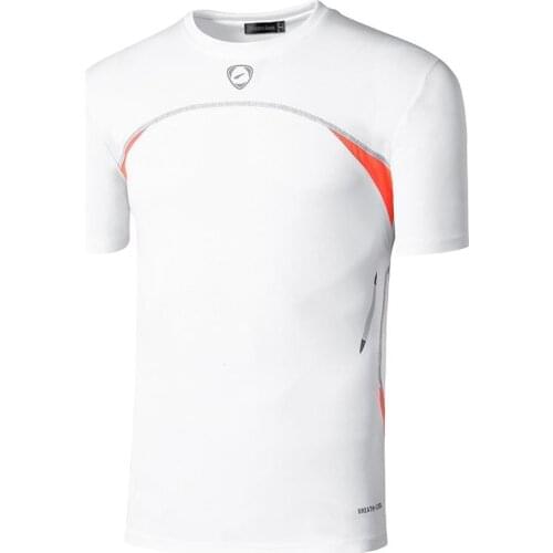 Jeansian Mens Sport Tee Shirt Tshirt T-Shirt Tops Running Gym Fitness Workout Football Short Sleeve Dry Fit LSL1058 White2