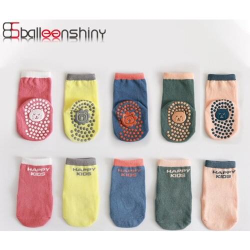 Balleenshiny Soft Cotton Baby Girls Socks Newborn Cartoon Animal Baby Socks Infant Baby Boy Sock Anti Slip Floor Sock Calcetines