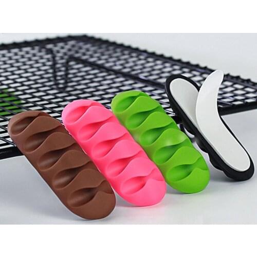 New Arrival 1Pce Cable Winder Earphone Cable Organizer Wire Storage Silicon Charger Holder Clips Cable Winder Car Styling