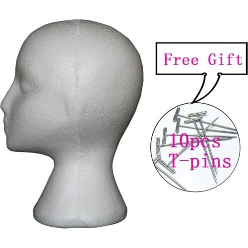 Deflection Head Polystyrene Styrofoam Foam Model Stand Wig Hair Hat Headset White Mannequin Head Display Stand Rack Holder