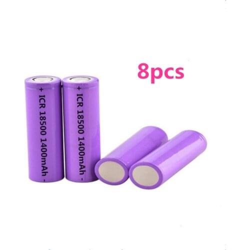 8Pcs/Lot 3.7V 18500 1400mAh rechargeable lithium battery 3.7V strong light flashlight anti-light special lithium battery