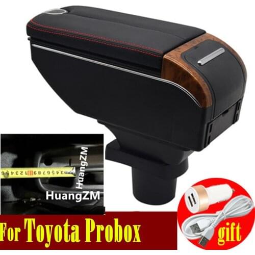 For Toyota Probox armrest box Double doors open 7USB Centre Console Storage Box Arm Rest