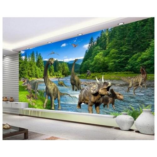 Custom photo wallpaper 3 d Cartoon murals TV setting wall through time and space of dinosaurs beauty mural home decoration