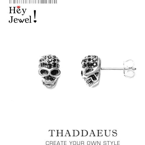 Stud Earrings Skull Pave,Europe Style Glam Fashion Good Jewerly For Women Men,2017 Gift In 925 Sterling Silver,Super Deals