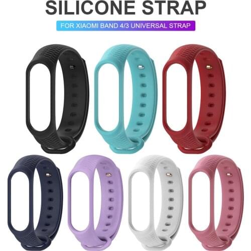 Replacement Silicone Strap Wheel Pattern Wristband Breathable Sports Waterproof Watch Band for Xiaomi Mi Band 3 4 Smart Bracelet