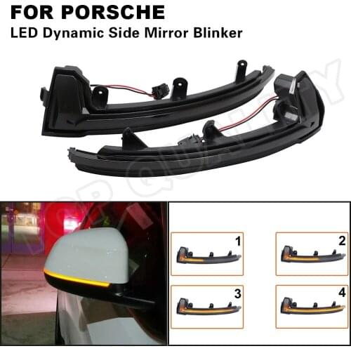 Amber LED Dynamic Sequential Side Mirror Liaht Indicator Blinker Turn Signal Lamp For Porsche Cayenne 2015 2016 2017 2018