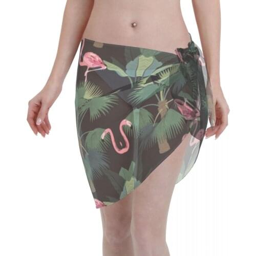 Swimwear Pareo Scarf Bikini Cover-Ups Wrap Kaftan Sarong Beach Sexy Skirts Tropical Flowers Leaves Collection Swimsuit Cover-Ups