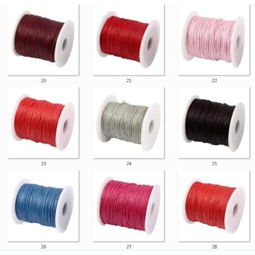 1MM 100Yards/Spool Waxed Thread Cotton Cord String Strap Rope Bead Fit European Bracelet Necklace Chain Link Bracelets DIY
