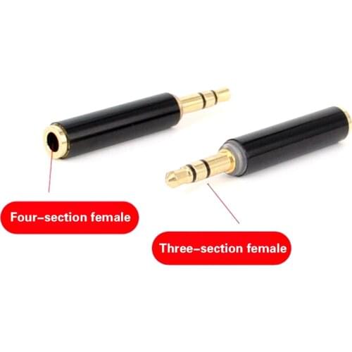 1Pcs 3 Ring Female TRRS Audio Stereo Adapter Connectors 3.5mm 3 Pole Male To 3.5mm 4 Pole Female Adapter