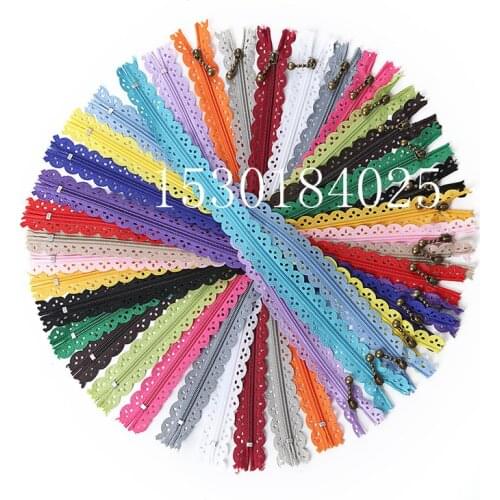 10Pcs Novelty 12/16/20 inch 3 holes Lace Zippers 3# Nylon for Purse Bags for DIY Sewing Tailor Craft Bed Bag 20/Color zip