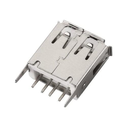 10pcs USB 2.0 4Pin Length 13.0/13.7/15.0mm A Type Female Socket Connector Curly Mouth Straight Foot Data Transmission Charging