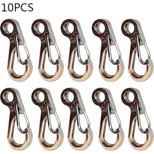 10Pcs/Lot Mini Keychain Spring Hanging Buckle Backpack Clasps Climbing Carabiners EDC Keychain Camping Survival Gear