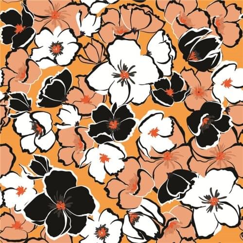 145cm*100cm Polyester Stretch satin fabric for dress Spring flower art pattern custom printing thin shirt sewing fabric