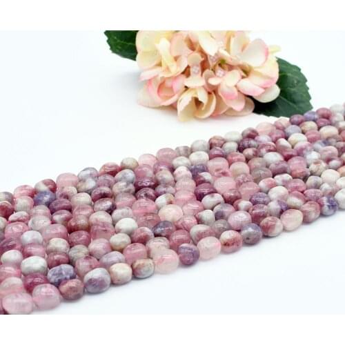 15.5"/strand Raw Pink Tourmaline Irregular Oval Loose Beads,Natural Gems Stone For Pendants Necklace Jewelry Making