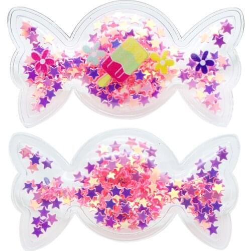 48x25mm Candy Shape Transparent Qucksand Shaker Bling Sequins DIY Make Hair Clip Accessories Craft Phone Decoration,10Yc11219