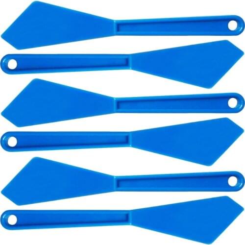 6PCS Vinyl Film Wrap Corner Squeegee With Long Handle Blue Plastic Sharp Scraper Old Glue Snow Clean Car Window Tint Tools 6A06
