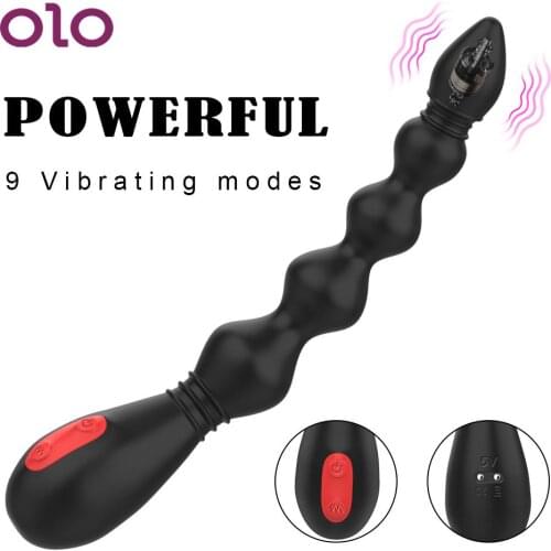 9 Frequency Anal Training Sex Toy Silicone Prostate Stimulator Flexible Anal Plug Powerful Anal Beads Vibrator Butt Plug