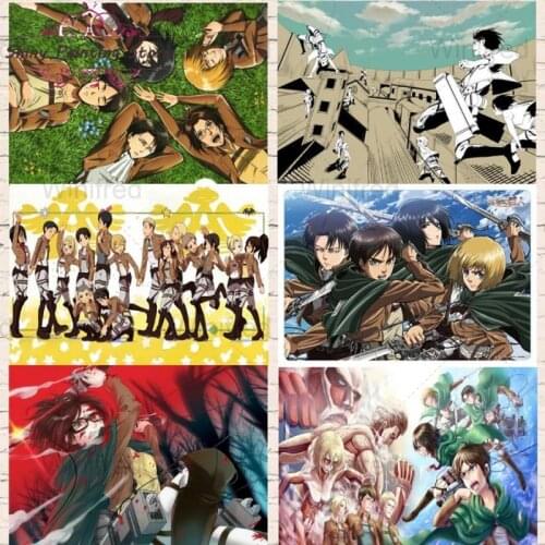 Diamond Painting Japan Anime Attack On Titan Cartoon 5D DIY Diamond Embroidery Cross Stitch Kit Mosaic Art Rhinestones Gift Deco