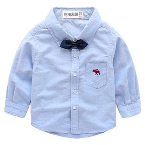Childrens clothing cotton shirt boy of spring clothing Baby long sleeve shirt tie