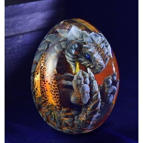 Lava Dragon Egg Ornamental Collection Decor Dinosaur Egg Statue Resin Reiki Dragon Egg Crystal Minerale Gemstone Home Decoration