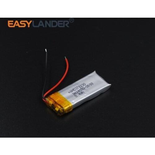 3.7x12x30 3.7V 0.4Wh Rechargeable li Polymer Li-ion Battery For bluetooth headset mp3 /mp5 mouse Bracelet Wrist Watch 371230