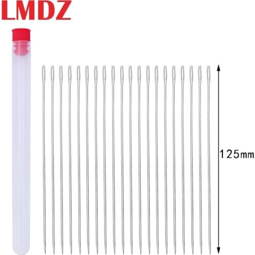 LMDZ 20Pcs 125mm Large Eye Needles Hand Sewing Act Crafts Upholster Tapestry long Eye Darning DIY Tool Hand Needle