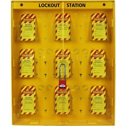 Lockey High Quality PC Wall Mounted Industrial Safety Tag Combined Lockout Station with Cover LS14
