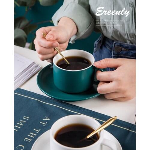 220ml coffee cup set porcelain coffee set with golden spoon