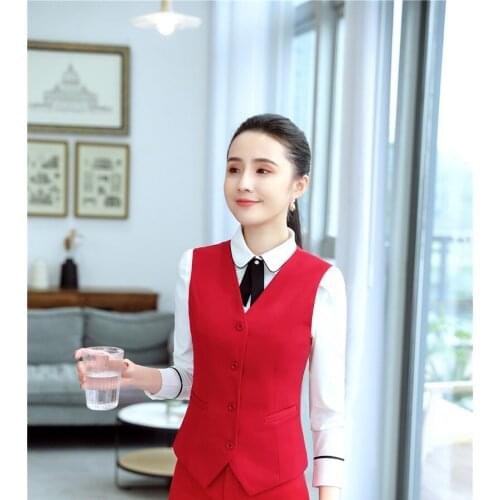 Novelty Red Formal OL Styles Women Business Work Wear Blazers Ladies Office Vest Coat & Waistcoat Female Tops Clothes Blaser