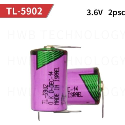 2pcs Original New (New Date) For TADIRAN TL-5902 1/2AA ER14250 SL350 3.6V 1/2 AA PLC Lithium Battery with leg